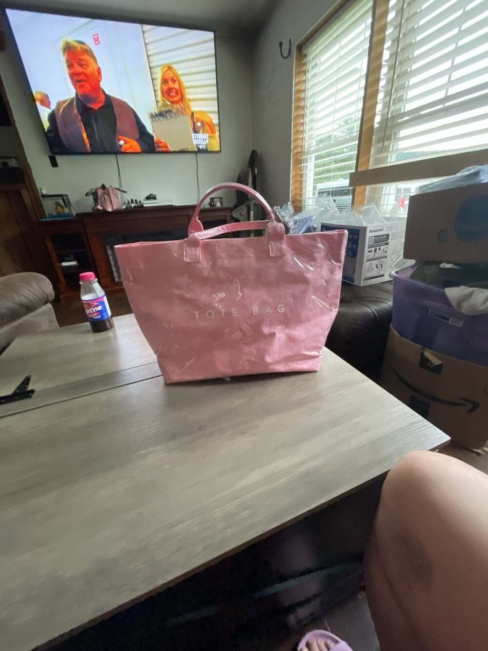 Pink PVC Waterproof Tote Bag